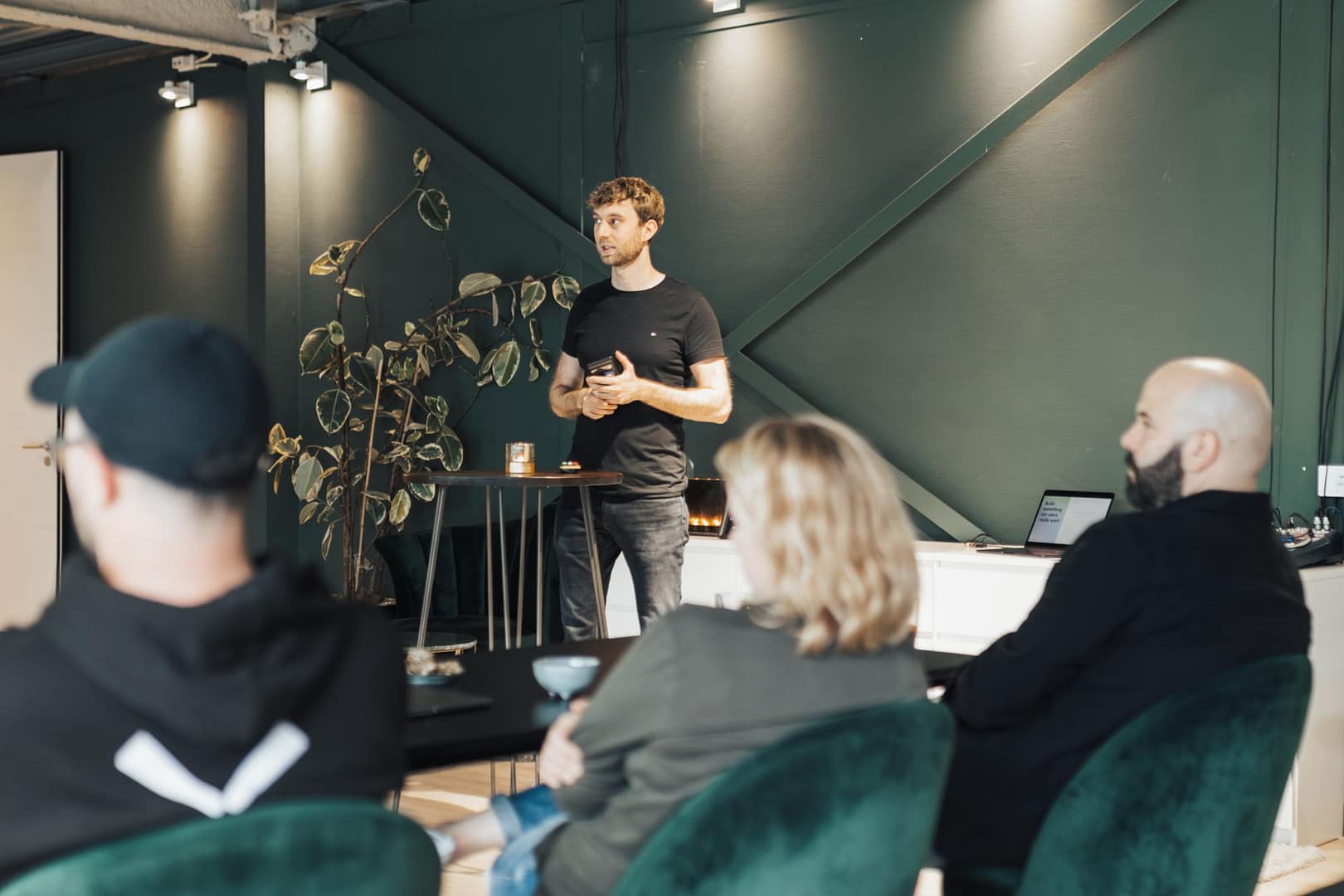 Team presentation during an office workshop